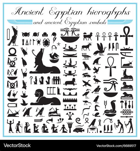 Ancient egyptian hieroglyphs and symbols Vector Image