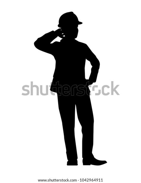 Engineer Silhouette Vector Stock Vector (Royalty Free) 1042964911