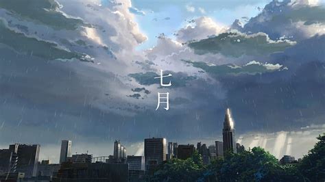 HD wallpaper: rain, The Garden of Words, anime, sky, cityscape, artwork ...