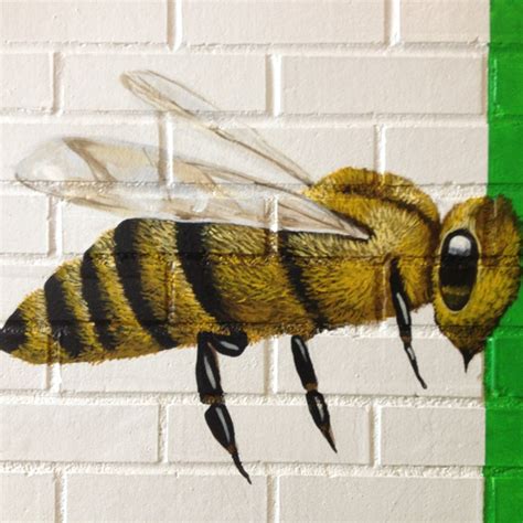 Bee that I painted on brick wall. | Bee, Brick wall, Brick