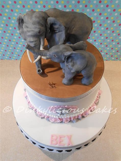 Mother and baby elephant cake. - Cake by Dinkylicious - CakesDecor