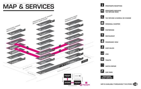 The Printemps Haussmann map - Map of The Printemps Haussmann (France)