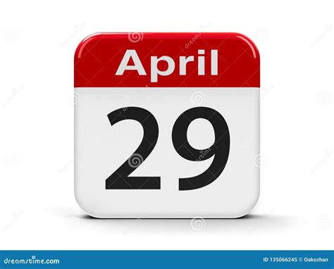 29th April Calendar stock illustration. Illustration of event - 135066245