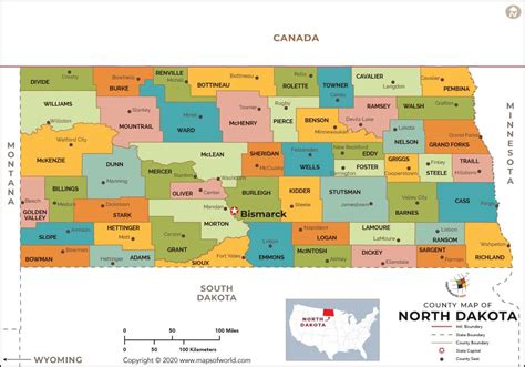 Nd County Map With Cities