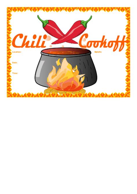 Chili Cook Off Flyer Template printable pdf download