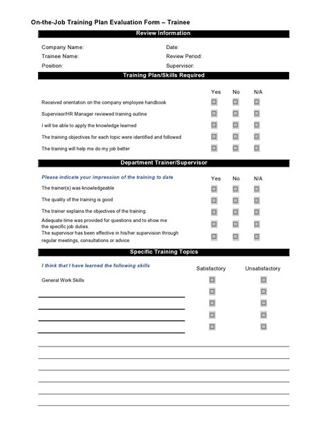 40 Free Training Evaluation Forms (Feedback/Survey Templates)