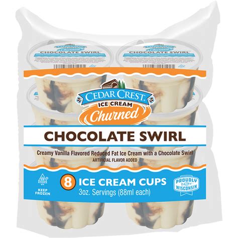 Cedar Crest Ice Cream Churned Choc Swirl Cup | Ice Cream Pints ...