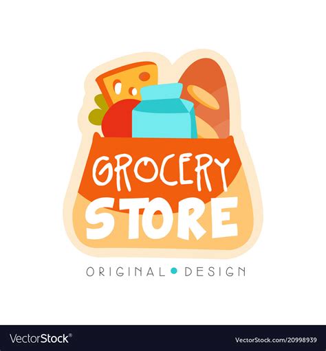 Grocery store logo design template fresh food Vector Image