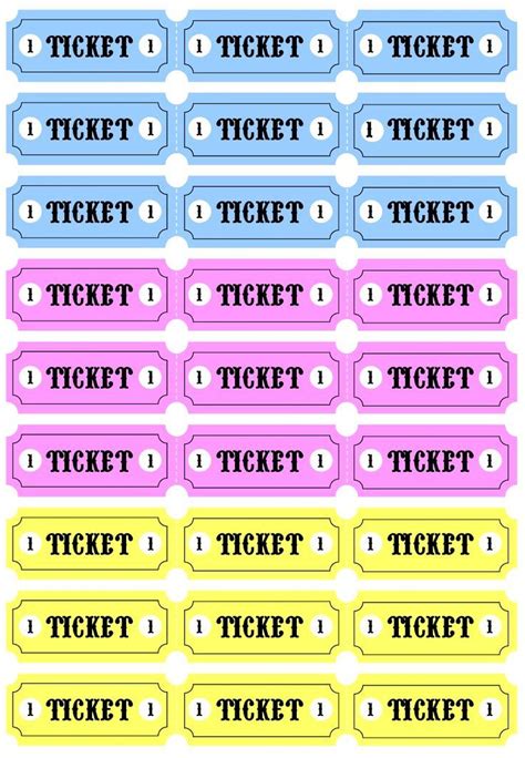 Carnival Tickets Printable - Printable Word Searches