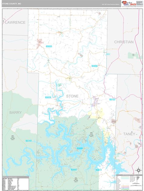 Stone County, MO Wall Map Premium Style by MarketMAPS - MapSales