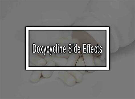 5 Doxycycline Side Effects