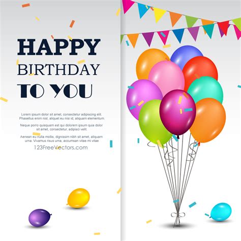 Happy Birthday Greetings Card | Download Free Vector Art | Free-Vectors