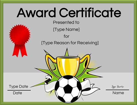 Free Soccer Certificate Maker | Edit Online and Print at Home