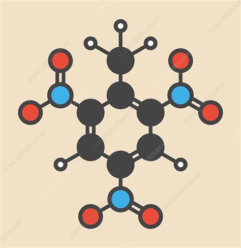 Trinitrotoluene TNT explosive molecule - Stock Image - F012/6367 ...