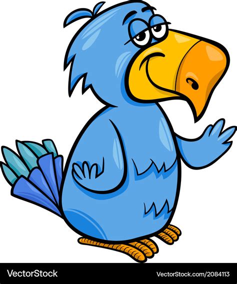 Funny parrot bird cartoon Royalty Free Vector Image