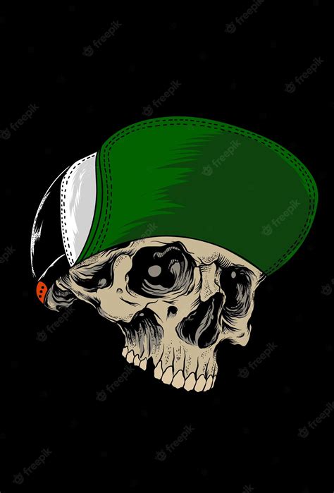 Premium Vector | Skull with hat vector illustration