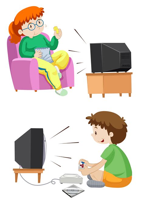 Kids Watching Tv Vector Art, Icons, and Graphics for Free Download