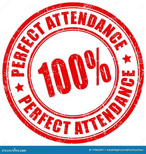 Perfect Attendance Vector Stamp Stock Vector - Illustration of logo ...