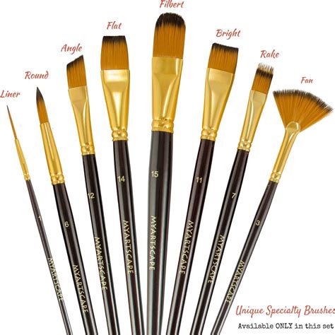 Paint Brushes - 15 Pc Brush Set for Watercolour, Acrylic, Oil & Face P ...