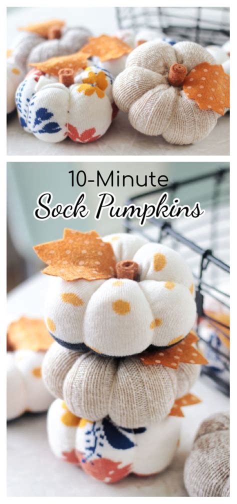 10-Minute Sock Pumpkins (Video) | Fall pumpkin crafts, Fall halloween ...