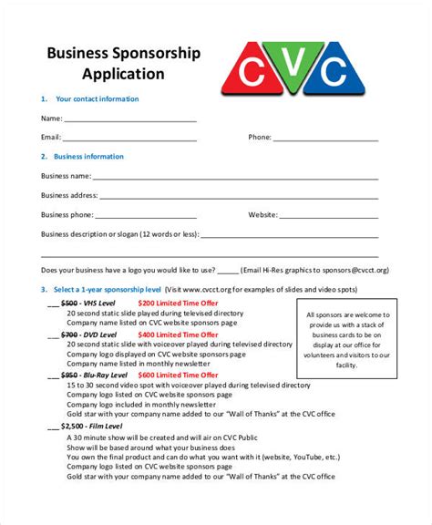 8+ Sponsorship Application Templates – Free Sample, Example, Format ...