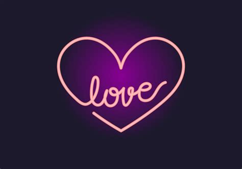 Neon Light Heart Love 268468 Vector Art at Vecteezy