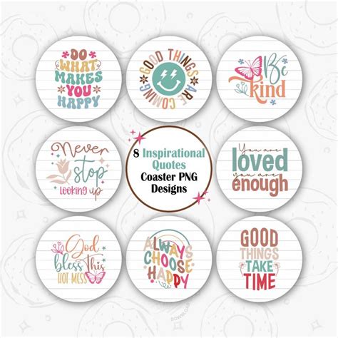 Positive Quotes Car Coaster PNG, Motivational Car Coaster Sublimation ...