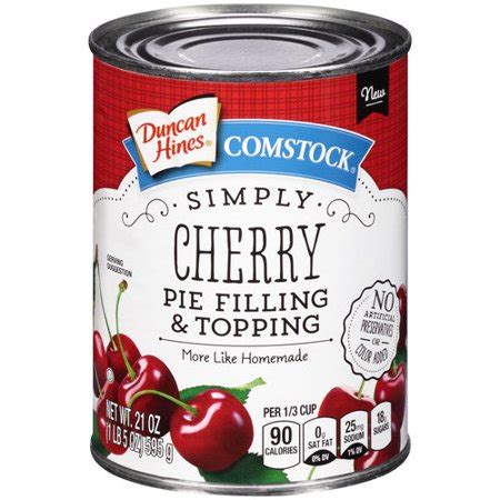 Duncan Hines Comstock Pie Filling & Topping Simply Cherry Allergy and ...