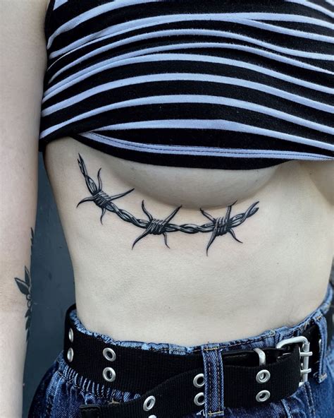 Barbed wire by @loz_tattooer | Barbed wire tattoos, Stomach tattoos ...