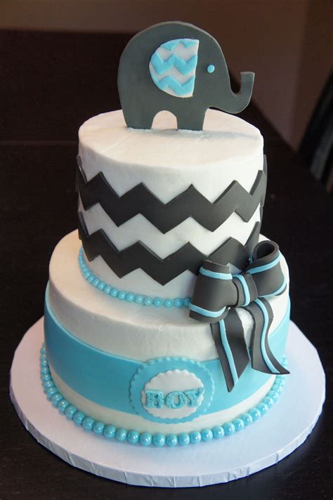 Elephant Chevron Cake - Baby shower cake. The hostess brought me a ...