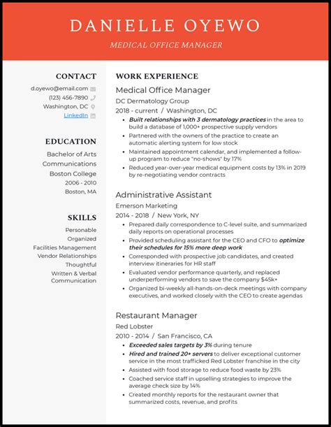 3 Medical Office Manager Resume Examples for 2024