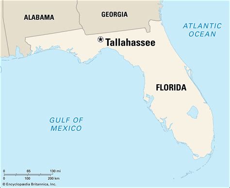 Florida Map Showing Tallahassee - Fancie Shandeigh