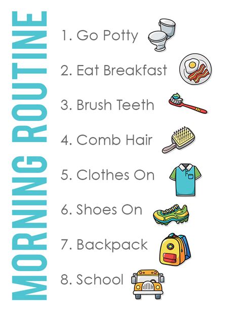 Kid Friendly: Back to School Morning Routine Chart - See Vanessa Craft