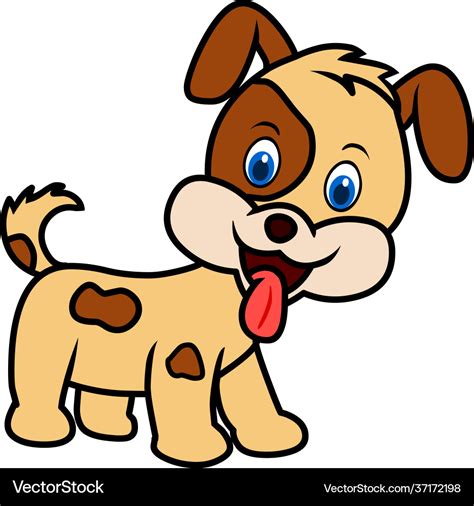 Happy dog cartoon Royalty Free Vector Image - VectorStock