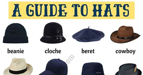 Types of Hats: List of 20 Hat Styles with ESL Picture - ESL Forums