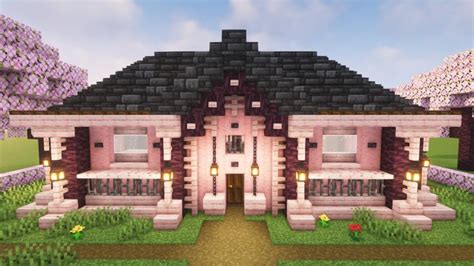 Minecraft Cherry Wood House in 2023 | Minecraft houses, Minecraft ...