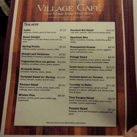 Village Cafe in NYC reviews, menu, reservations, delivery, address in ...