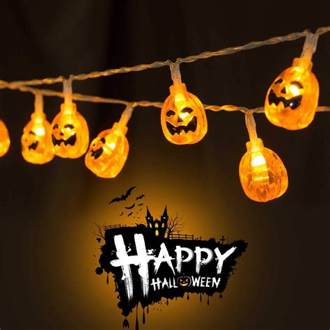 Halloween Pumpkin String Lights, 9.8 Feet 30 LED Halloween Orange ...