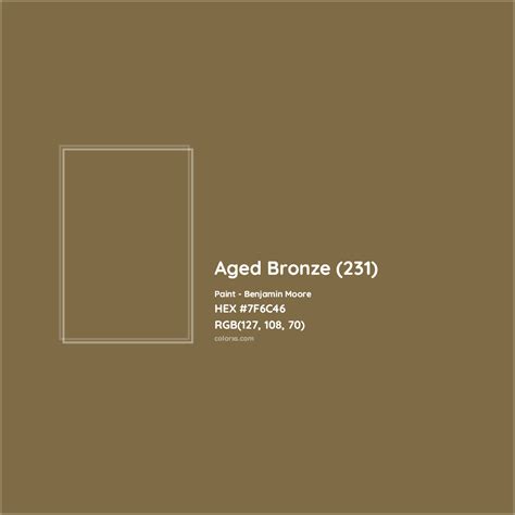 Benjamin Moore Aged Bronze (231) Paint color codes, similar paints and ...