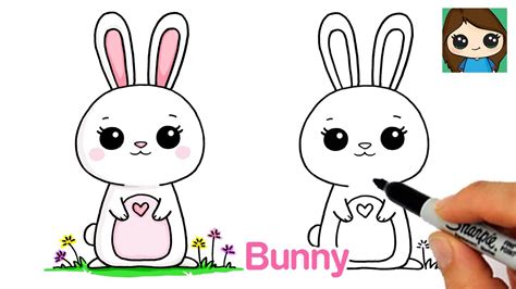 How to Draw a Bunny Easy 🌸🐰 Spring - YouTube