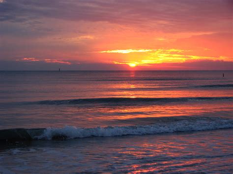 Free photo: A beach and ocean sunset - Beaches, Cloudy, Landscapes ...