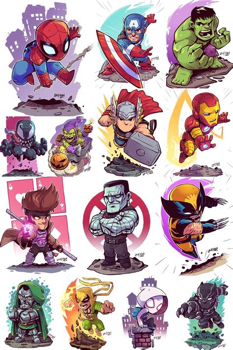 Marvel Characters by Derek Laufman | Chibi marvel, Avengers cartoon ...