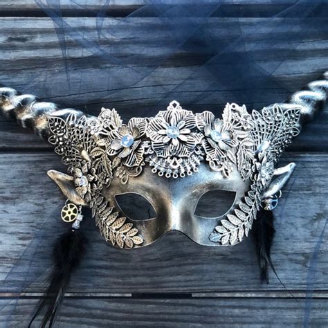 Silver Masquerade Mask Halloween Mask Devil Mask Ram Mask - Etsy