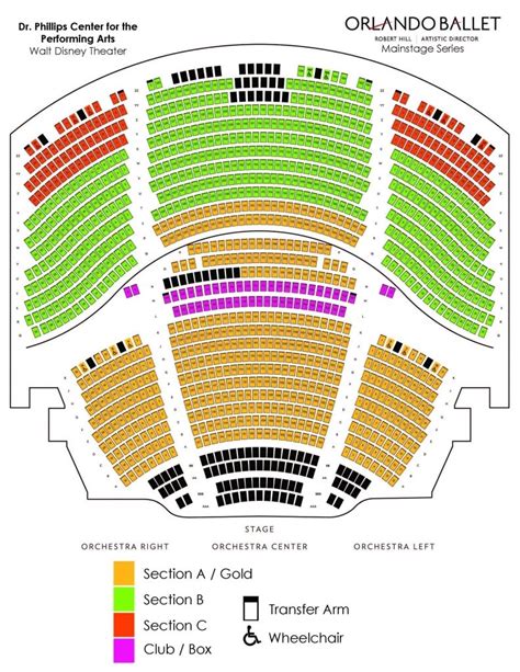 Dr. Phillips Seating Chart for Walt Disney Theatre