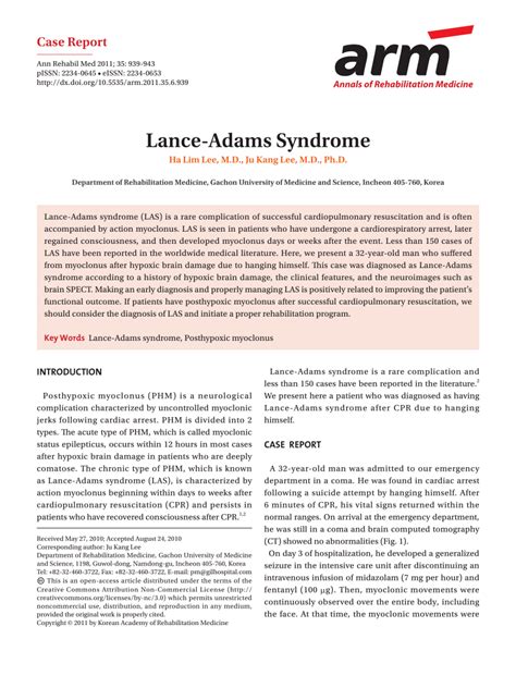 (PDF) Lance-Adams Syndrome