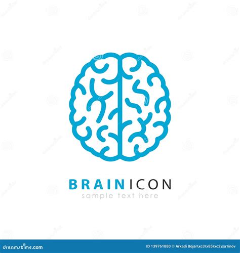 Brain vector logo stock vector. Illustration of emblem - 139761880