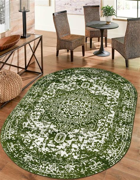 Green 3' 3 x 5' 3 Arlington Oval Rug | Rugs.ca