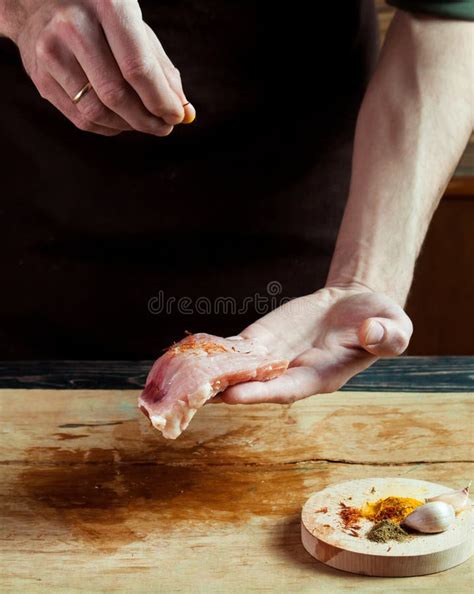 Butcher cutting pork meat stock photo. Image of beef - 86588494