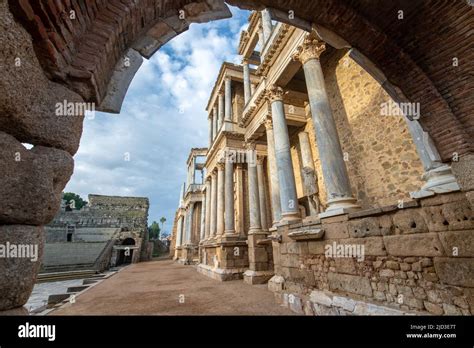 The Roman Theatre of Merida, Merida, Spain Stock Photo - Alamy