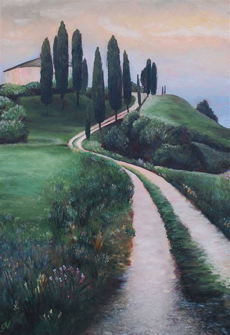 Italian Landscape painting Original oil painting Framed Wall